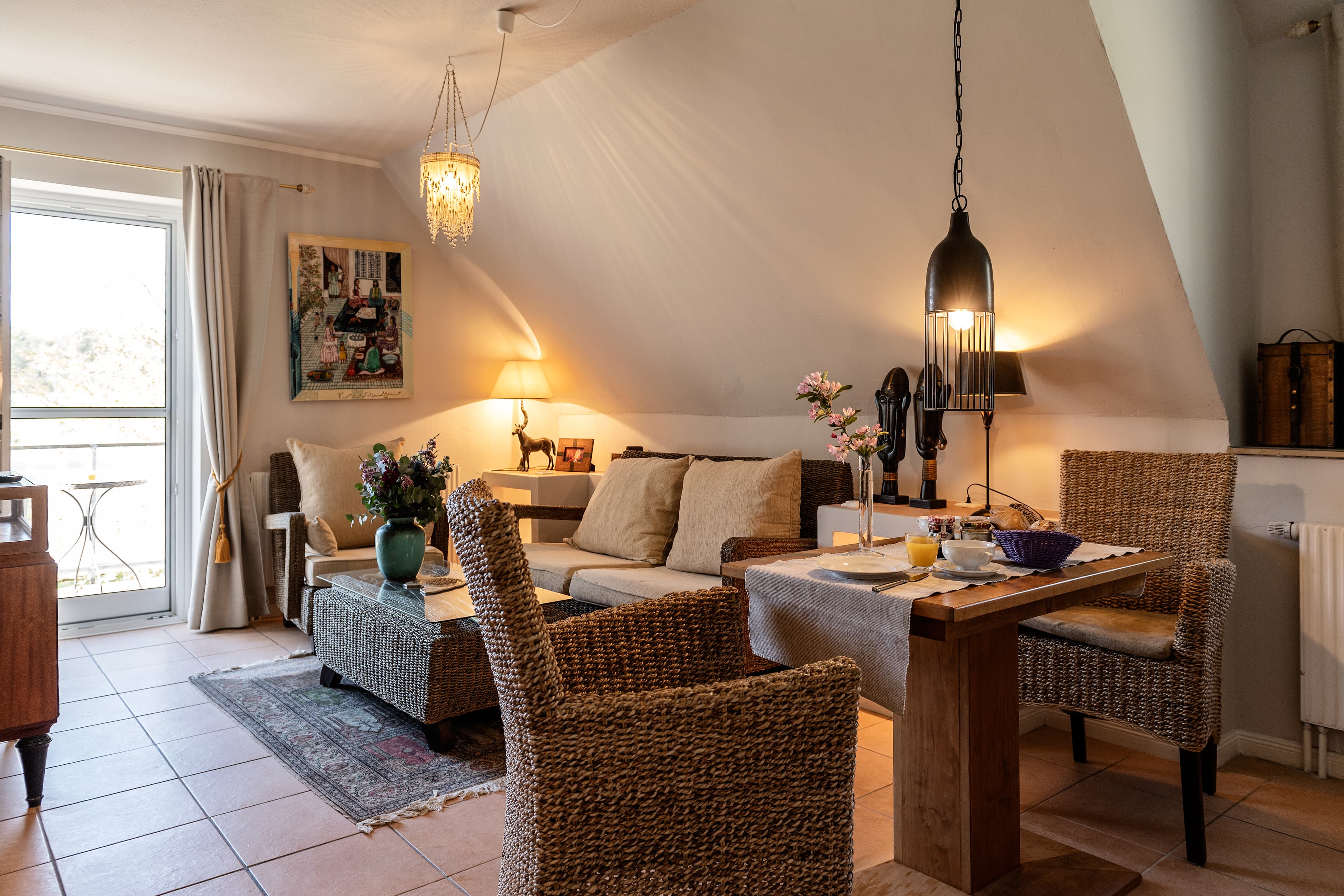 Wohnbereich in dem Landhaus Calluna in Undeloh