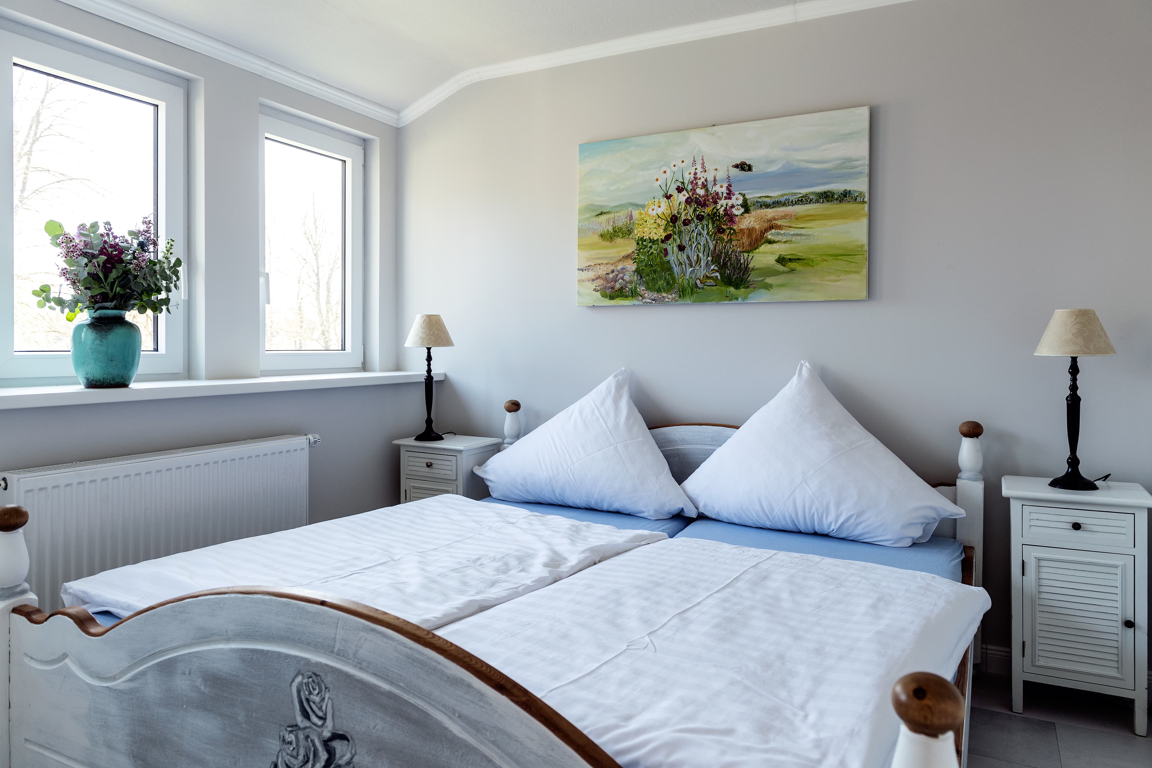 Schlafzimmer in dem Landhaus Calluna in Undeloh