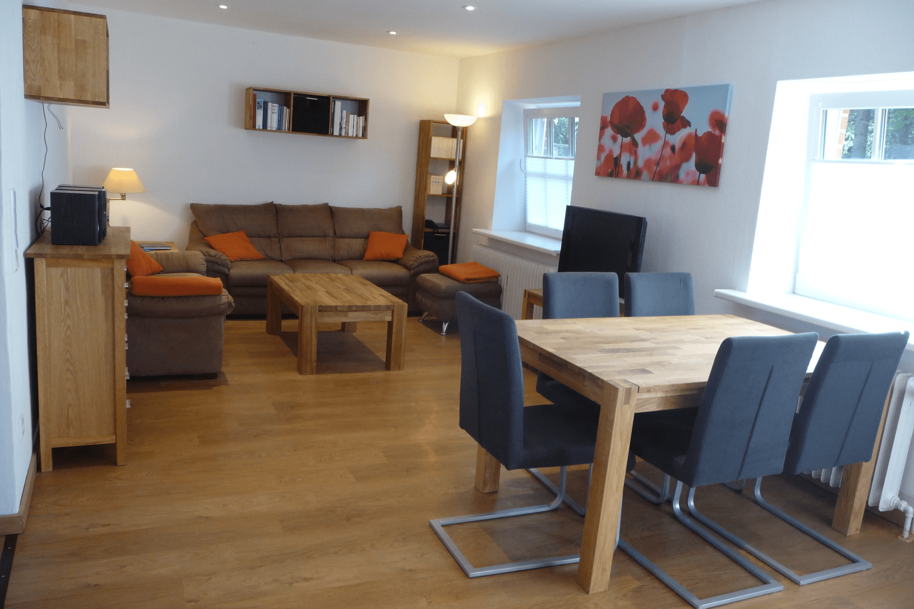 Wohnzimmer in der Ferienwohnung 4 auf dem Schröderhof Unterlüß