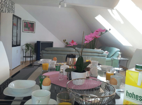 Wohnzimmer in der Ferienwohnung am Bollweg in Westergellersen