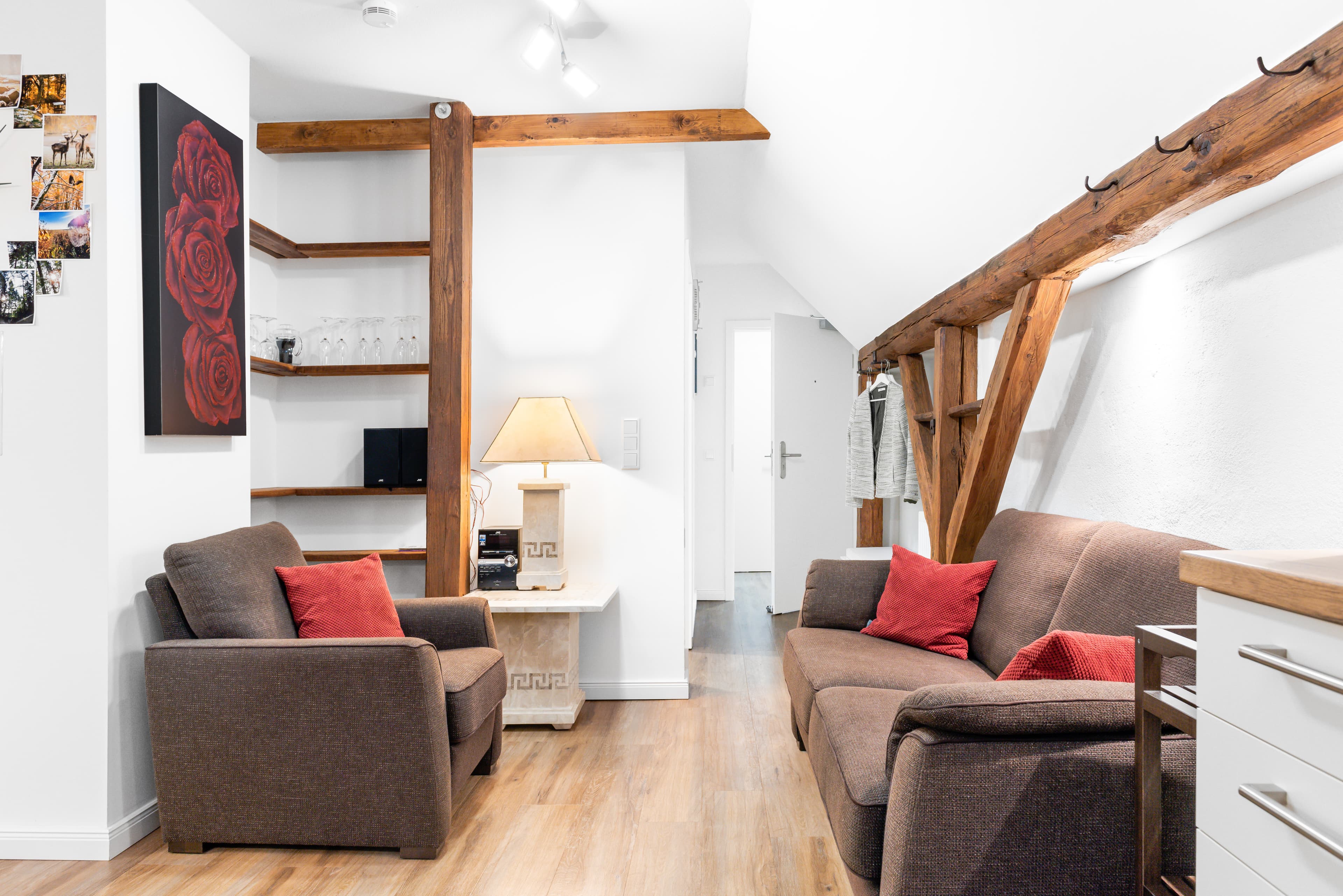 Der Wohnbereich der Ferienwohnung Lindenberg´s Kamp auf dem Heitmannshof in Rosengarten